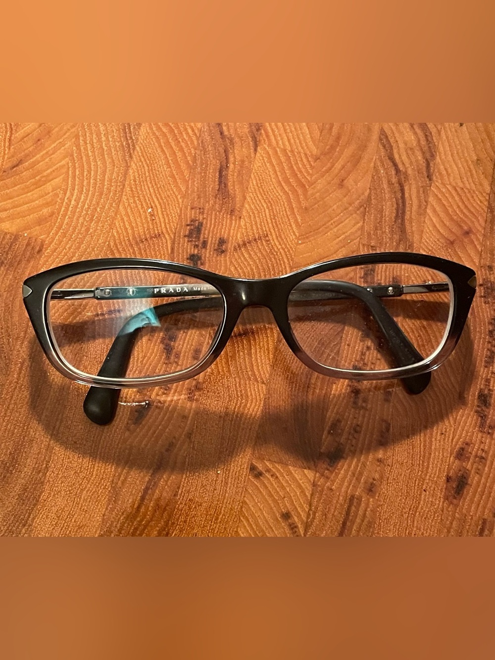 Vintage Prada Acetate Eyeglasses Frames Black.  VPR 04P Preowned